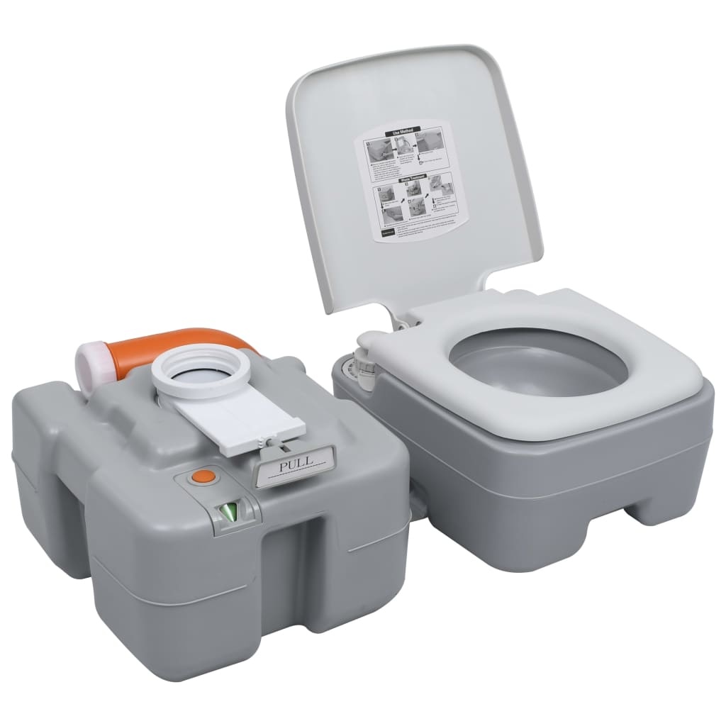 vidaXL Kampeertoilet 20+10L Grijs | 41% Korting | Retourdeal