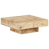 vidaXL Salontafel Massief Mangohout 80x80x28 cm - 55% Korting!
