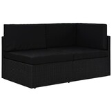 VidaXL Tweezitsbank Sectioneel Poly Rattan Zwart - 61% Korting!