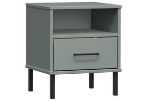 vidaXL Nachtkastje Grenenhout & Metaal OSLO - 41% Korting