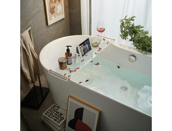 Acryl Badkuip Plateau met Gouden Handvatten - 80cm (30% Korting)