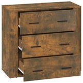 vidaXL Dressoir gerookt eiken: 80x33x70 cm - 42% Korting