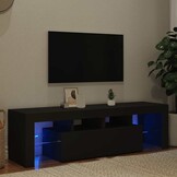 vidaXL TV-meubel met LED-verlichting 140cm Zwart - 41% Korting!