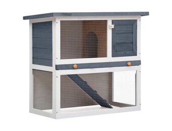 vidaXL Konijnenhok Buiten (60% Korting!) - Hout Grijs