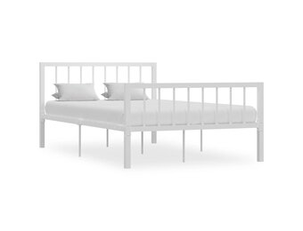 vidaXL Bedframe Metaal Wit 120x200 cm - Nu met 55% Korting!