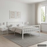 vidaXL Bedframe Metaal Wit 120x200 cm - Nu met 55% Korting!