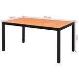 vidaXL Tuintafel Aluminium & HKC Bruin | 150x90x74 cm | 30% Korting