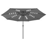 VidaXL Parasol Antraciet 400cm met LED-verlichting - 35% Korting!