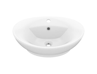 vidaXL Ovalen Wastafel Matwit Keramiek - Nu 35% Korting!