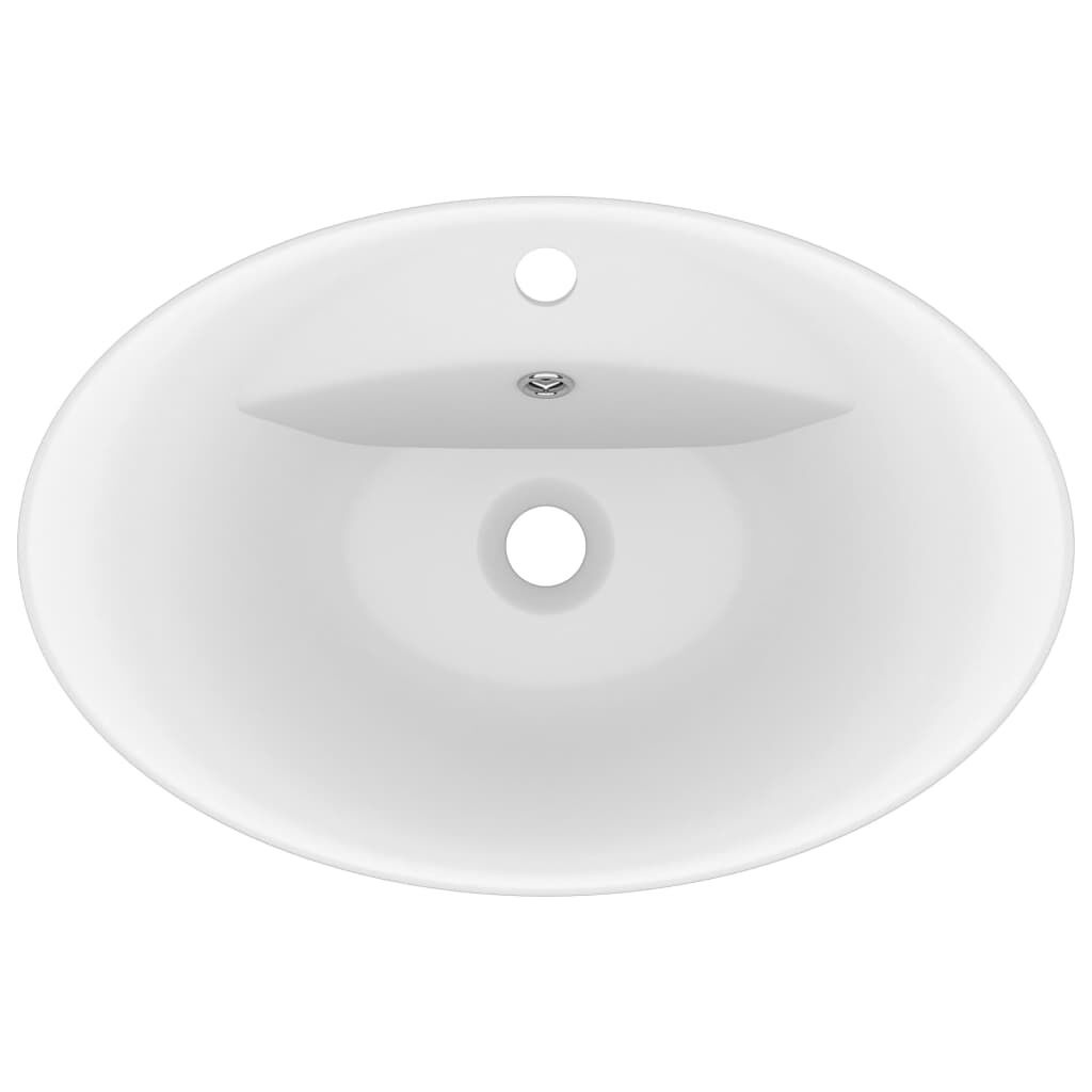 vidaXL Ovalen Wastafel Matwit Keramiek - Nu 35% Korting!