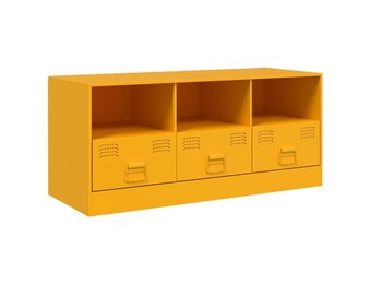 vidaXL TV-meubel 99x39x44 cm Staal Mosterdgeel | 60% Korting