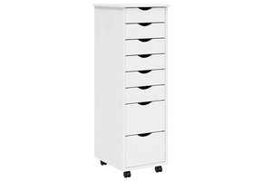 vidaXL Ladekast MOSS 35% Korting | Verrijdbaar Massief Grenenhout Wit