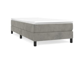 vidaXL Bedframe Fluweel Lichtgrijs 80x200 cm - 55% Korting