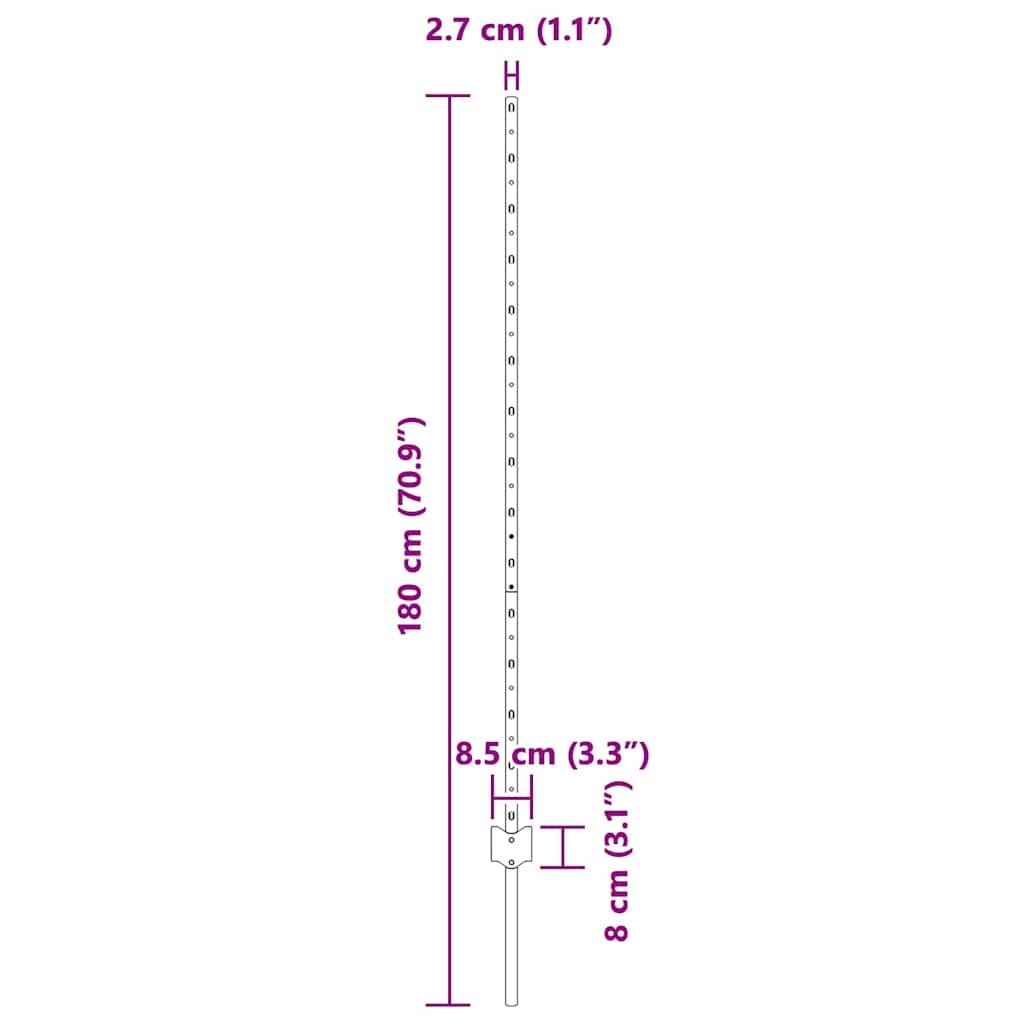 vidaXL Hekpalen (22 stuks) Grijs Staal - 140 cm - 55% Korting!