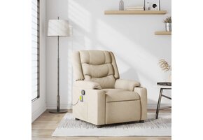 vidaXL Massagestoel Crème - 30% Korting - Verstelbaar Stof