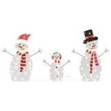vidaXL Verlichte Sneeuwpop Familie 3 pcs Warmwit (35% Korting)