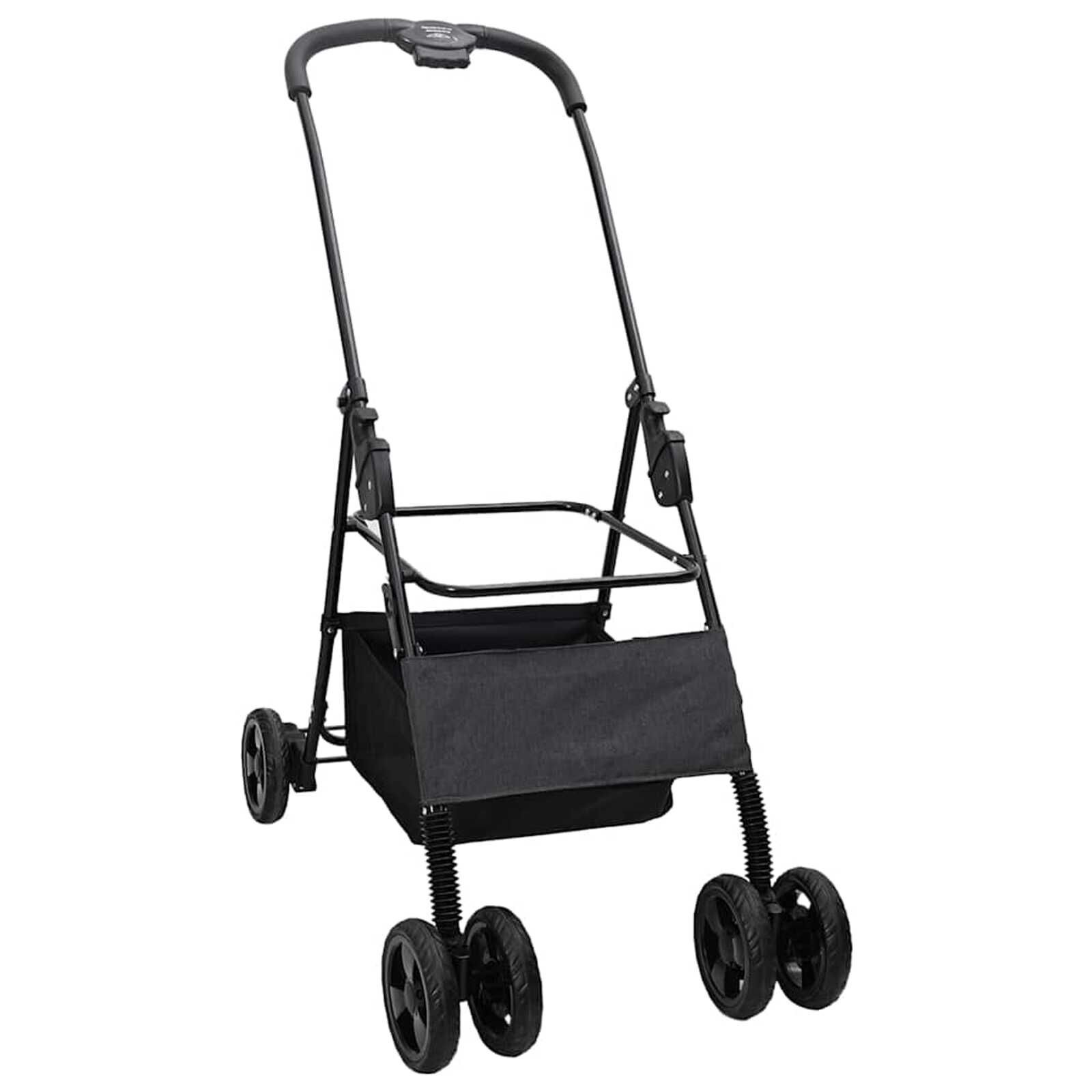 vidaXL Huisdierenwagen Zwart - Opvouwbaar & Verstelbaar - 55% Korting!