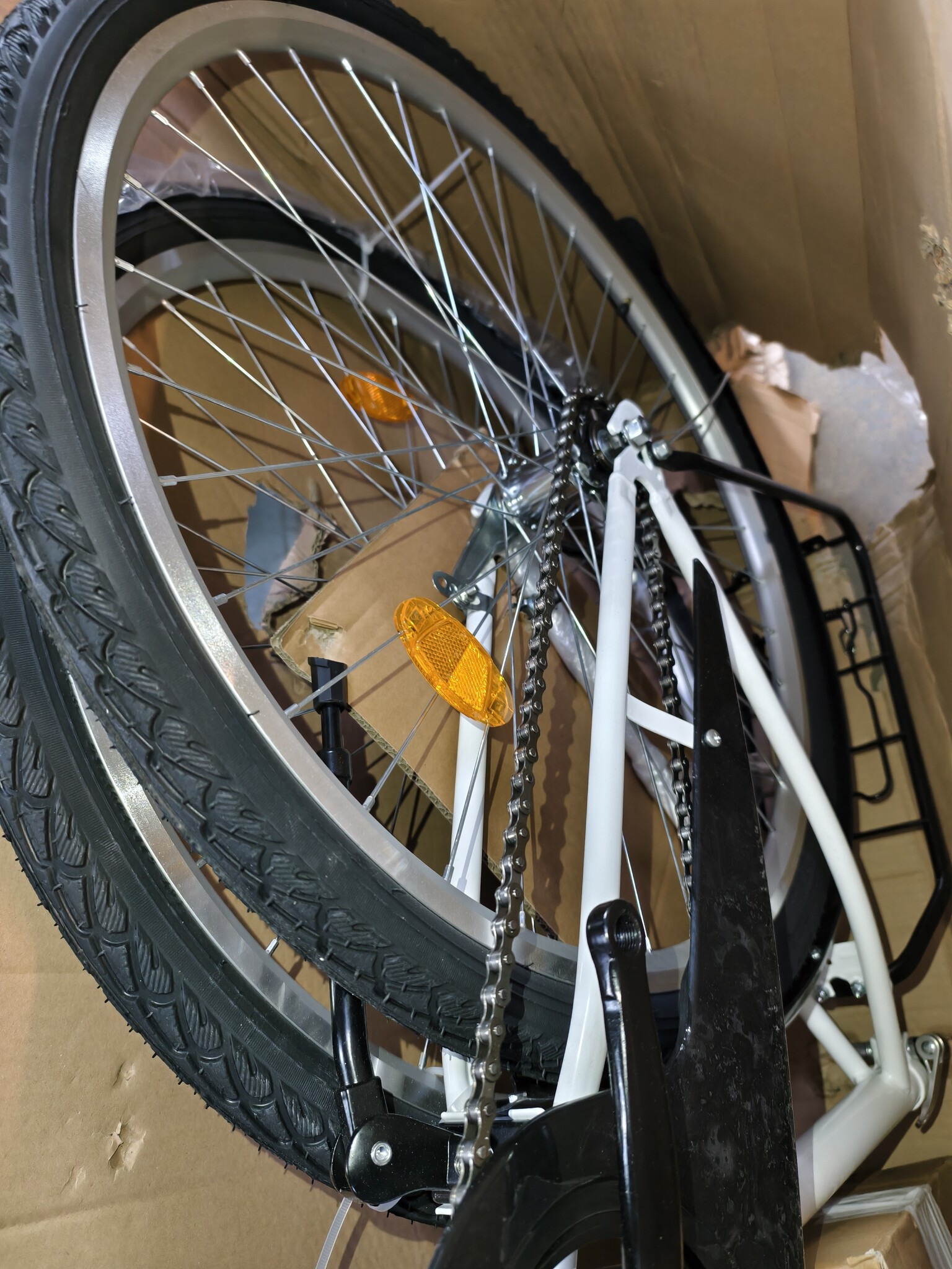 Damesfiets Dallas 28" Retro - Wit/Zwart - 40% Korting!