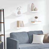 vidaXL Zwevende Wandschappen (4 st.) - Wit - 35% Korting