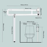 Opklapbare WC-handgreep 75cm Roestvrij Staal - 65% Korting