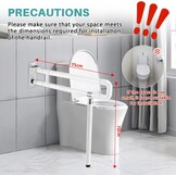 Opklapbare WC-handgreep 75cm Roestvrij Staal - 65% Korting
