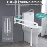 Opklapbare WC-handgreep 75cm Roestvrij Staal - 65% Korting