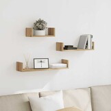vidaXL Wandschappen 3 st, bewerkt hout, Artisanaal Eiken - Nu 35% Korting!