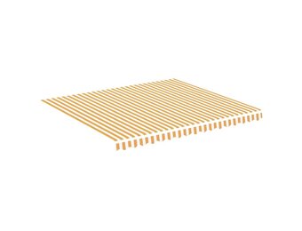 vidaXL Vervangingsdoek Luifel 4x3,5m Geel/Wit - 35% Korting!