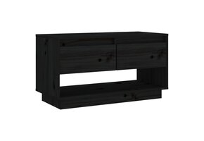 vidaXL TV-meubel Grenenhout Zwart (74x34x40 cm) - Nu 60% Korting!