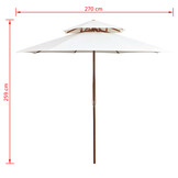 vidaXL Dubbeldekker Parasol 270x270cm Crèmewit | 47% Korting