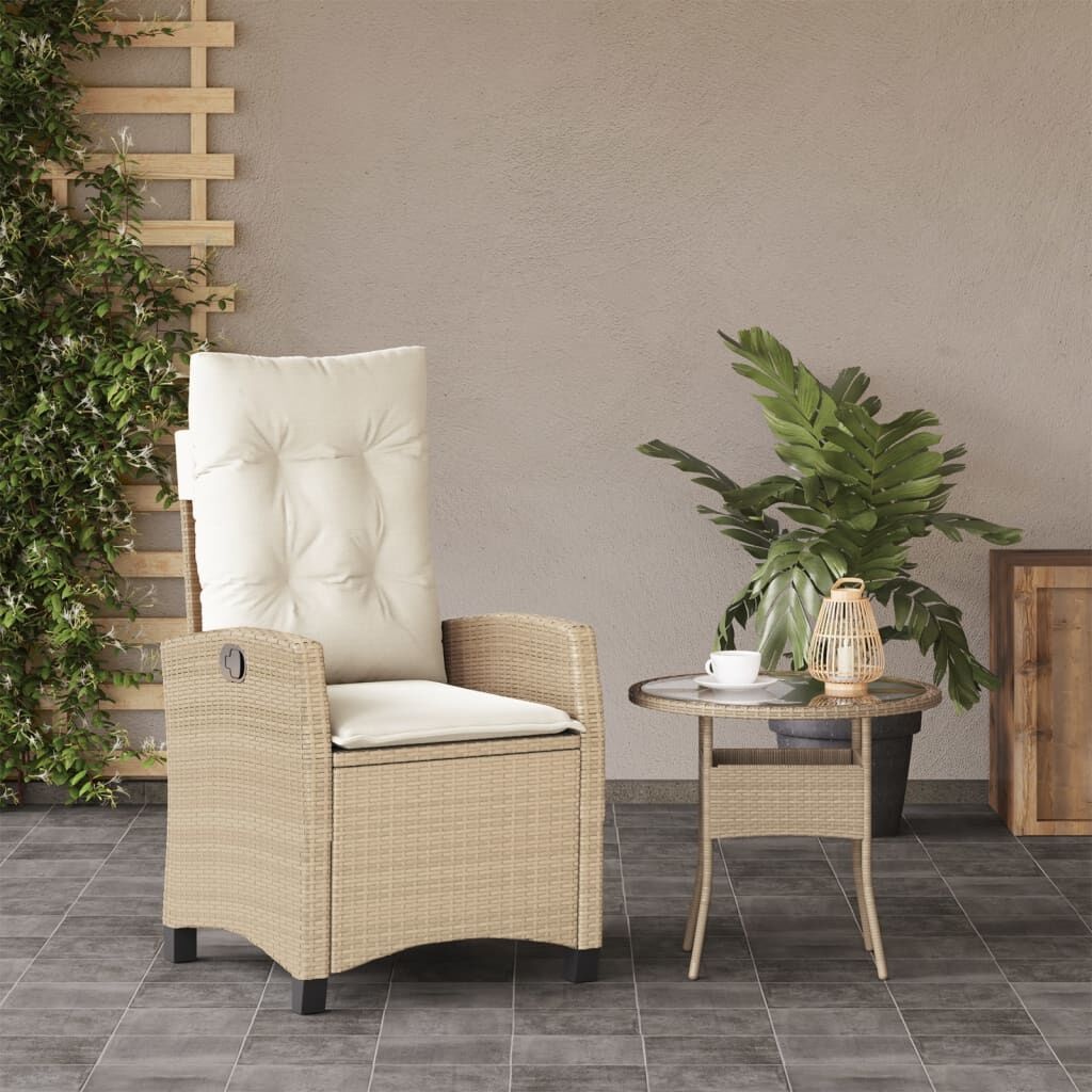 vidaXL Tuinstoel Poly Rattan Beige met Kussens - 67% Korting!