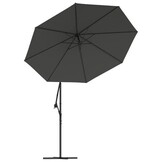 vidaXL Zweefparasol met LED: 300cm Antraciet - Nu met 59% Korting!