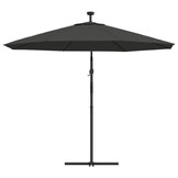 vidaXL Zweefparasol met LED: 300cm Antraciet - Nu met 59% Korting!