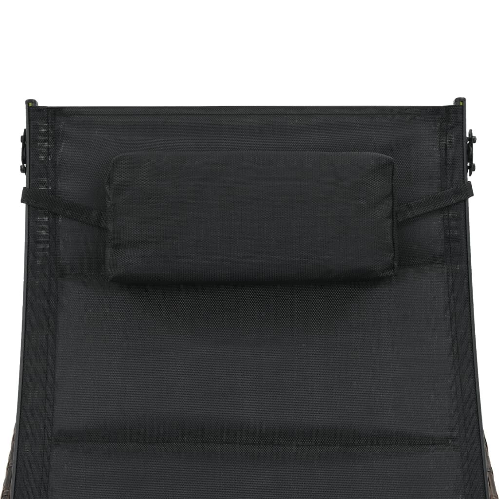 vidaXL Ligbed poly rattan en textileen bruin