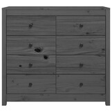 vidaXL Dressoir 100x40x90 cm massief grenenhout grijs