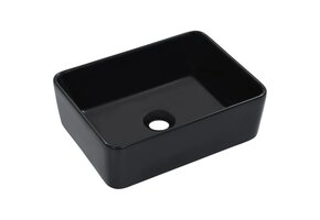 vidaXL Wastafel 40x30x13 cm keramiek zwart
