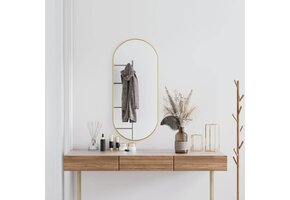vidaXL Ovalen Wandspiegel (100x45 cm) Goudkleurig - 42% Korting!