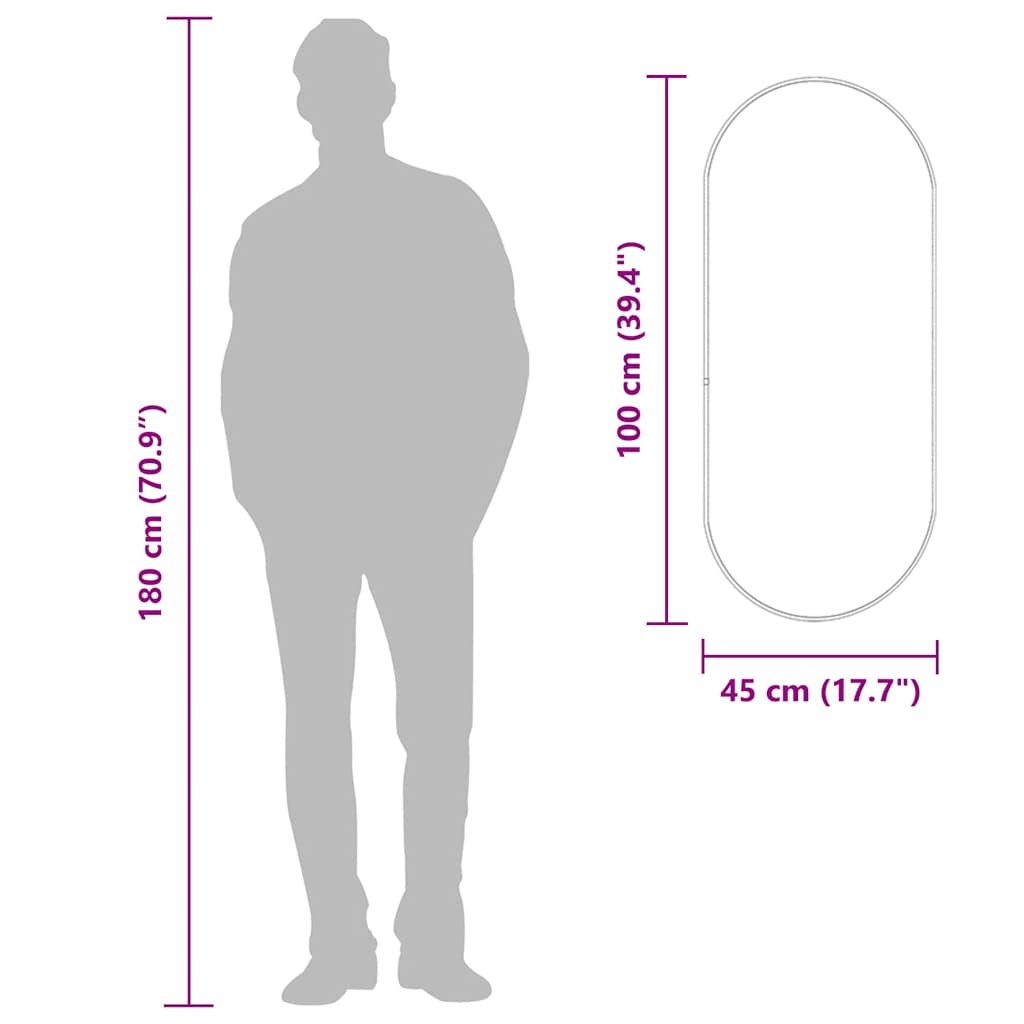vidaXL Ovalen Wandspiegel (100x45 cm) Goudkleurig - 42% Korting!