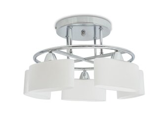 vidaXL Plafondlamp met ellipsvormige glazen kappen 5xE14 200W