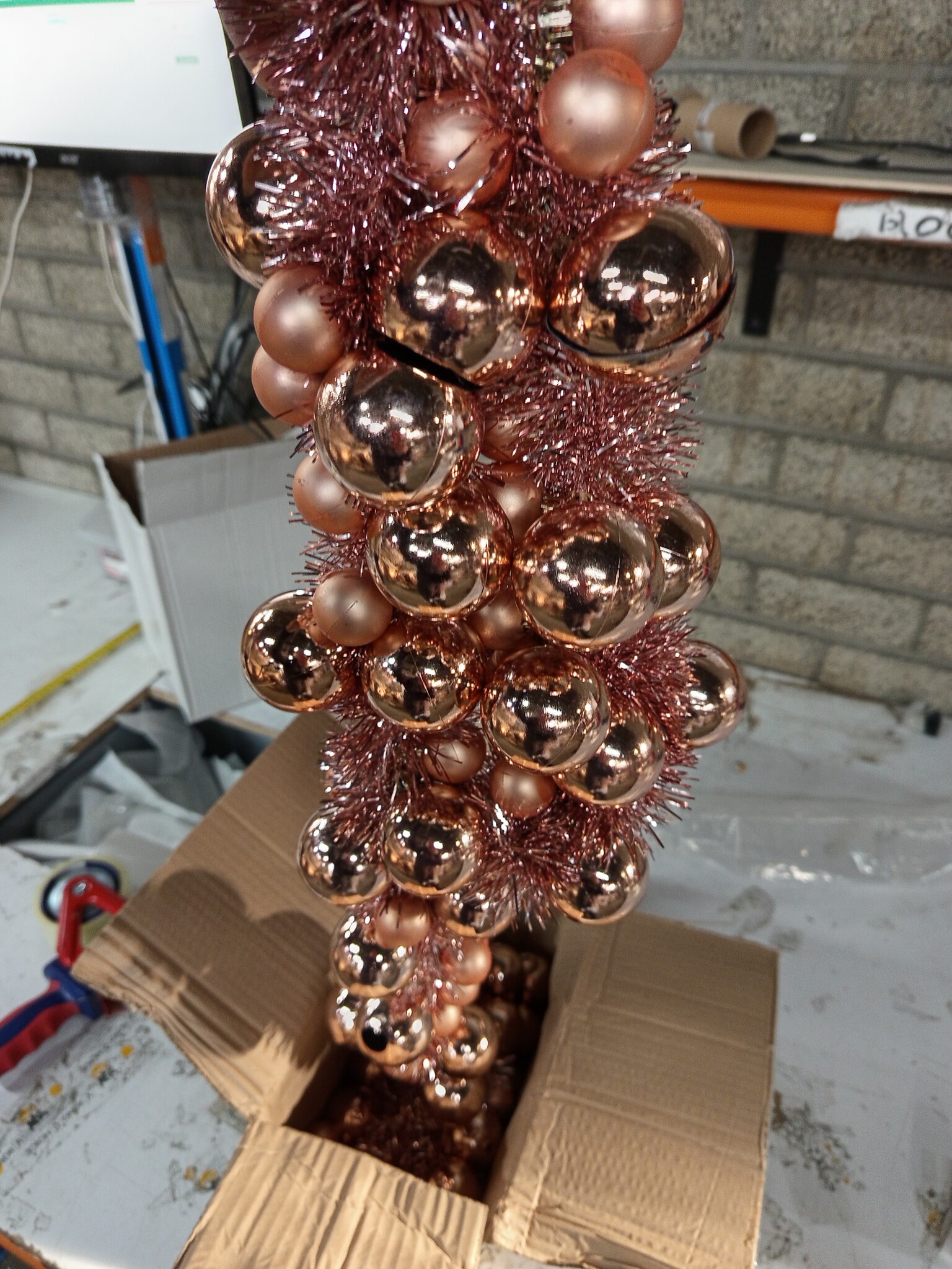 vidaXL Kerstbal Guirlande Rose Gold 186 cm Polystyreen