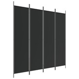 vidaXL Kamerscherm met 4 panelen 200x200 cm stof zwart