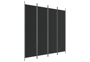 vidaXL Kamerscherm met 4 panelen 200x200 cm stof zwart