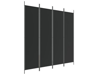 vidaXL Kamerscherm met 4 panelen 200x200 cm stof zwart