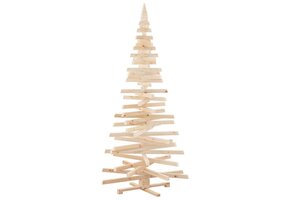 vidaXL Houten Kerstboom Naturel 210 cm Massief grenenhout - 59% Korting!