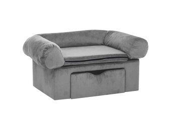 vidaXL Hondenbank met Lade - 75x50x38cm - Grijs - 60% Korting!