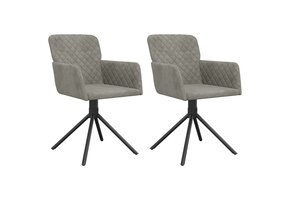 VidaXL Draaibare Eetkamerstoelen (2 stuks) Fluweel Lichtgrijs - 59% Korting!