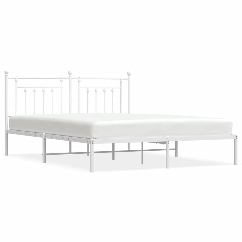vidaXL Bedframe Metaal Wit 160x200cm - 41% Korting!