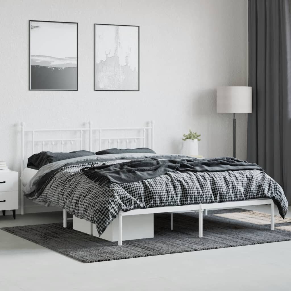vidaXL Bedframe Metaal Wit 160x200cm - 41% Korting!