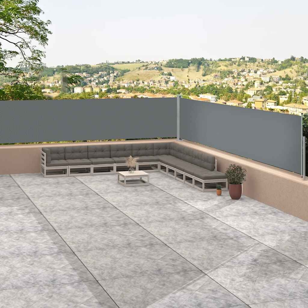 vidaXL Uittrekbaar Windscherm 117x1200cm Antraciet - 41% Korting!