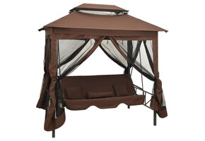 vidaXL Schommelbank Prieel Koffie - 35% Korting!